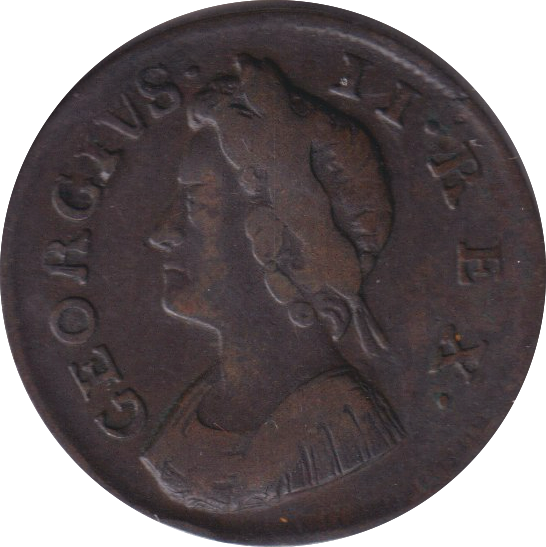 1736 FARTHING ( VF )