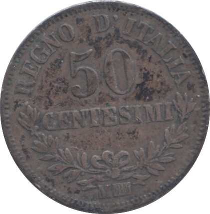 1863 ITALY 50 CENTESIMI