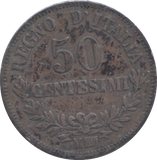 1863 ITALY 50 CENTESIMI