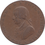 1794 CHICHESTER JOHN HOWARD HALFPENNY TOKEN