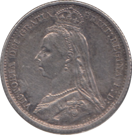 1887 SIX PENCE ( VF )