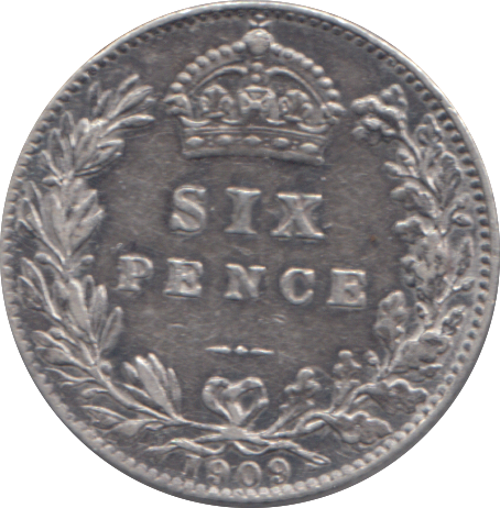 1909 SIXPENCE ( GVF )