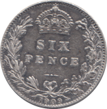 1909 SIXPENCE ( GVF )