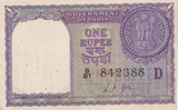 1951 INDIA 1 RUPEE BANKNOTE REF-1686
