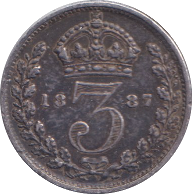 1887 THREEPENCE ( GVF )