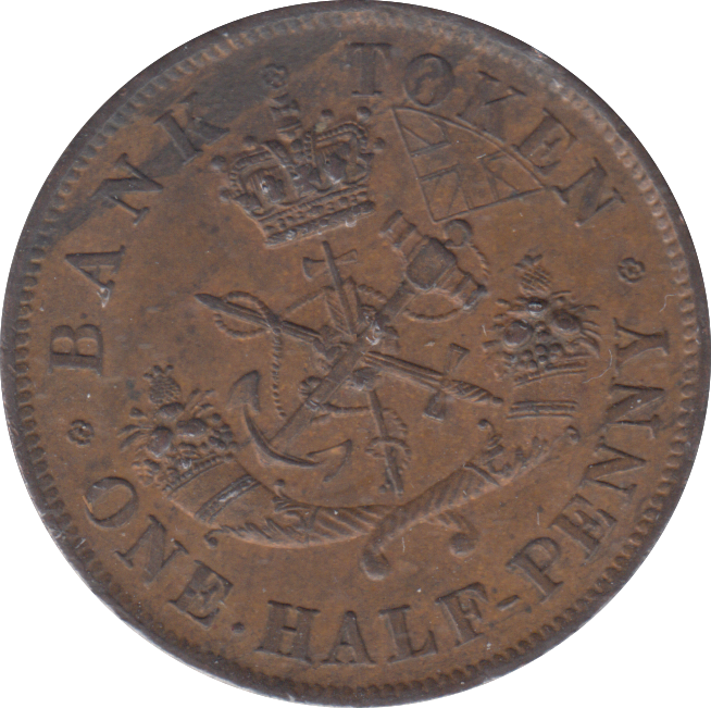 1857 CANADA HALFPENNY BANK TOKEN