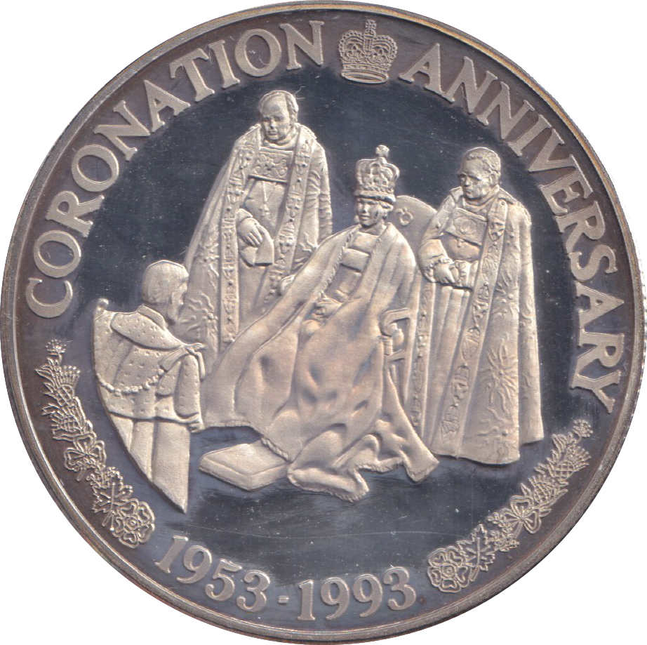 1993 SILVER PROOF 20 CROWN CORONATION ANNIVERSARY