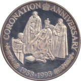 1993 SILVER PROOF 20 CROWN CORONATION ANNIVERSARY