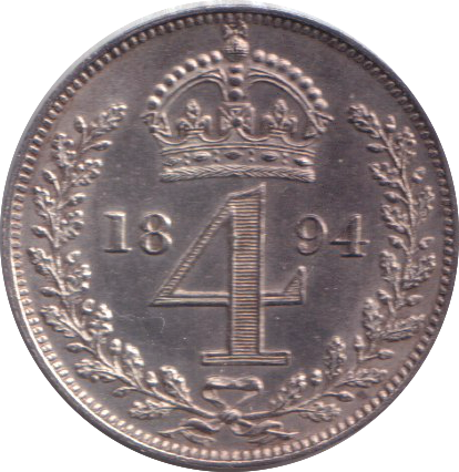 1894 UNC MAUNDY FOURPENCE