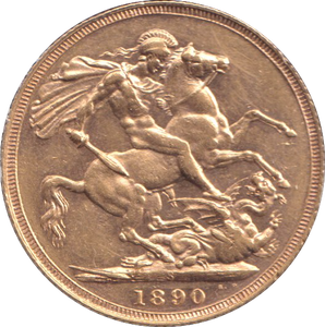 1890 GOLD SOVEREIGN ( AUNC ) SYDNEY MINT