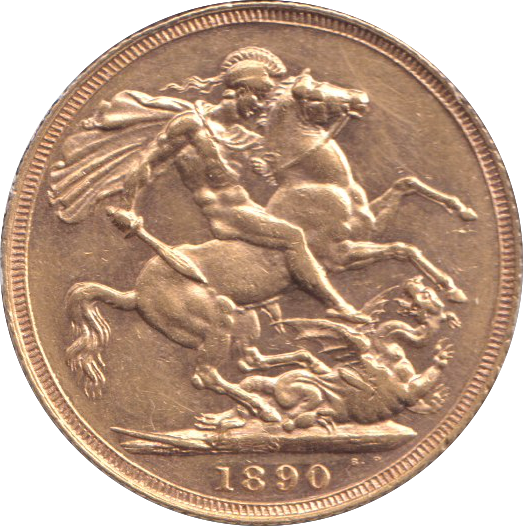 1890 GOLD SOVEREIGN ( AUNC ) SYDNEY MINT