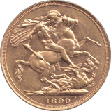 1890 GOLD SOVEREIGN ( AUNC ) SYDNEY MINT