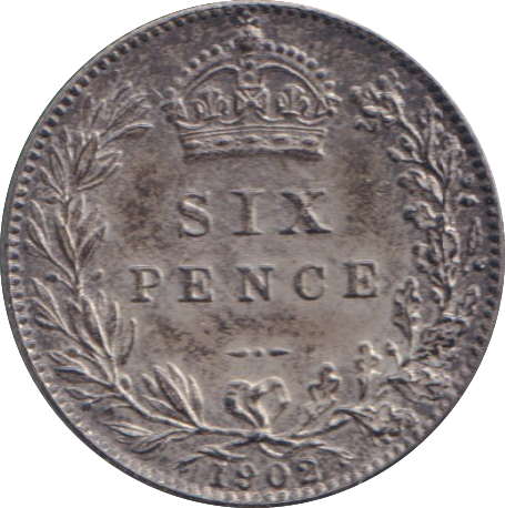 1902 SIXPENCE ( MATT PROOF )