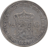 1921 SILVER 1/2 GUILDER NETHERLANDS