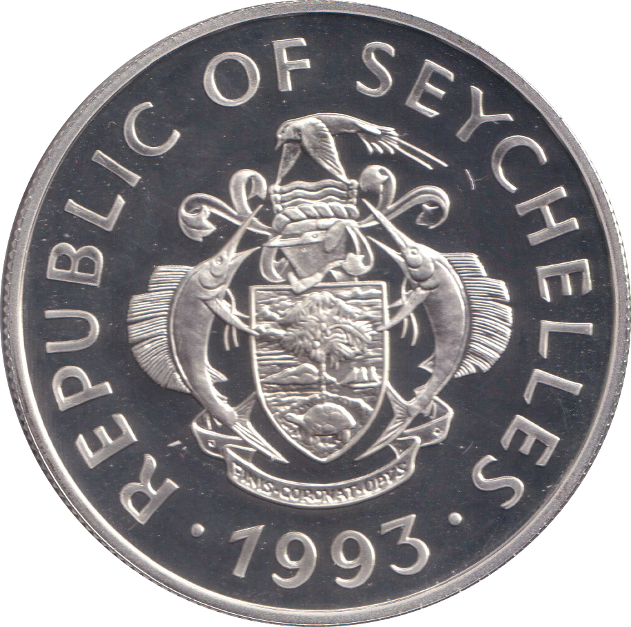 1993 SILVER PROOF TWENTY FIVE RUPEES REPUBLIC OF SEYCHELLES