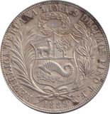 1889 SILVER PERU SOL