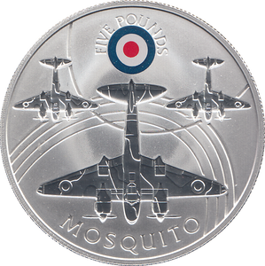 2008 SILVER PROOF £5 MOSQUITO
