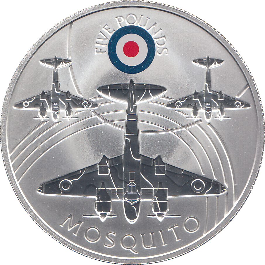2008 SILVER PROOF £5 MOSQUITO