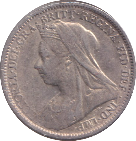 1900 SIXPENCE ( FINE )