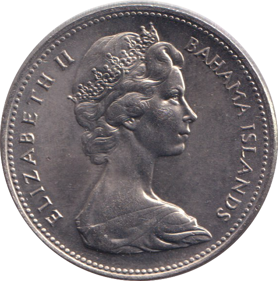 1966 25 CENTS BAHAMAS