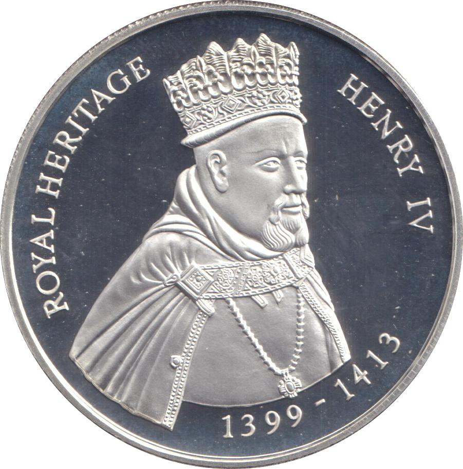 1996 SILVER PROOF TWO POUND ROYAL HERITAGE HENRY IV