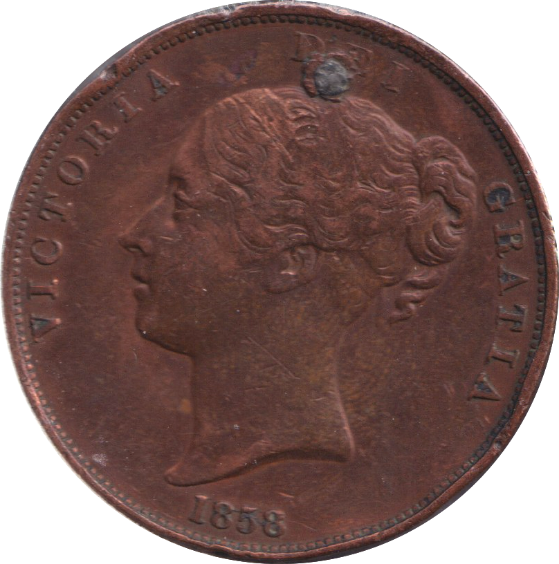 1858 PENNY ( VF )