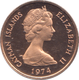 1974 ONE CENT CAYMAN ISLANDS