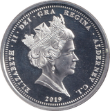 2019 SILVER PROOF FIVE POUND ALDERNEY