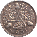 1931 THREEPENCE ( VF )