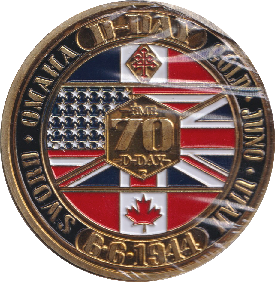 1944 MEDALLION D-DAY ENAMELLED VICTORY ALLIED FORCES
