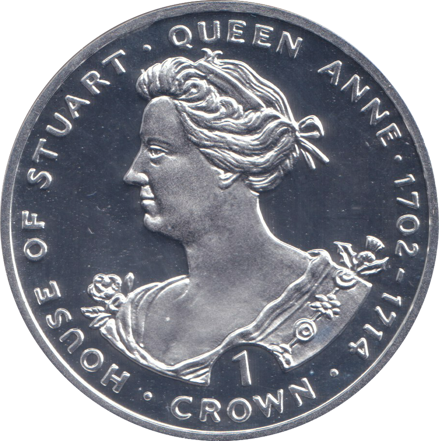 1993 SILVER PROOF ONE CROWN QUEEN ANNE
