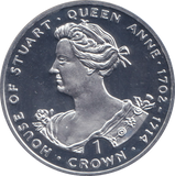 1993 SILVER PROOF ONE CROWN QUEEN ANNE