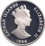 1994 SILVER PROOF ONE DOLLAR CAYMAN ISLANDS