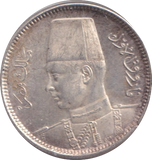 1937 SILVER 2 QIRSH EGYPT