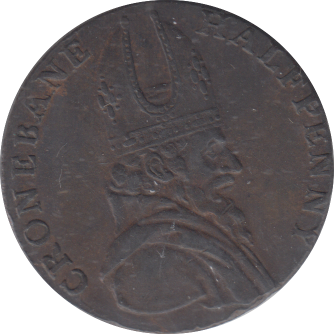 1789 CRONEBANE IRISH HALFPENNY TOKEN