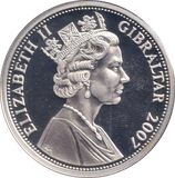 2007 SILVER PROOF DIAMOND WEDDING FIVE POUND GIBRALTAR