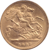 1897 GOLD HALF SOVEREIGN ( UNC )