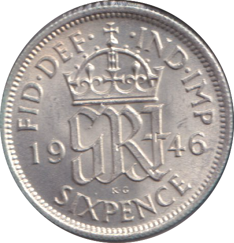 1946 SIXPENCE ( UNC )