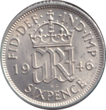 1946 SIXPENCE ( UNC )