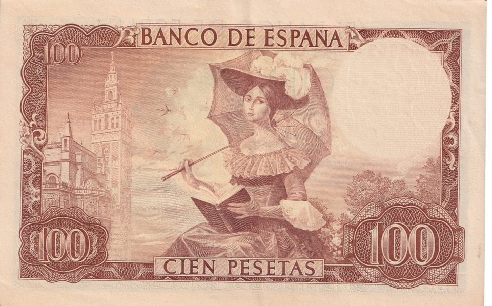 1965 SPAIN 100 PESTAS BANKNOTE REF-1700