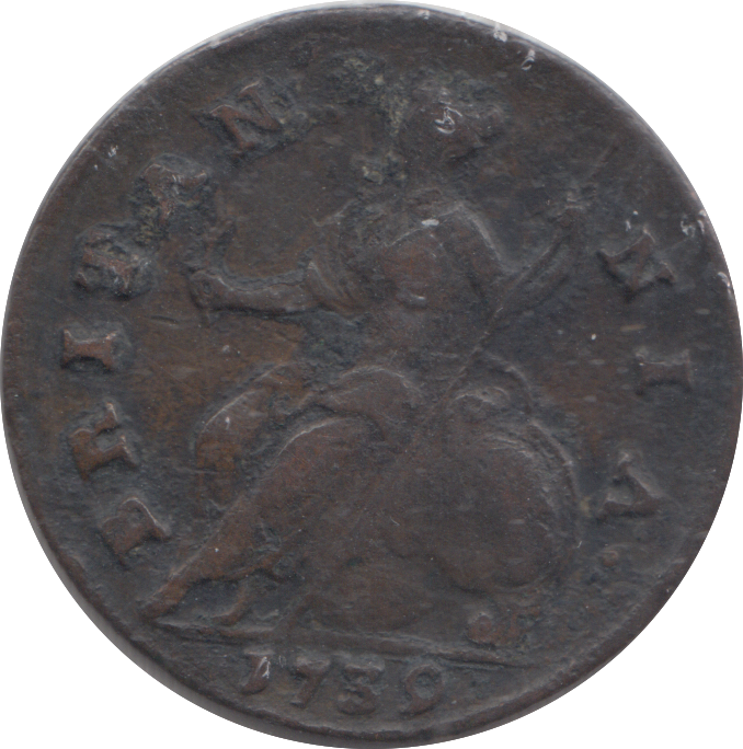 1739 GEORGE II HALFPENNY TOKEN ( VF )