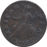 1739 GEORGE II HALFPENNY TOKEN ( VF )