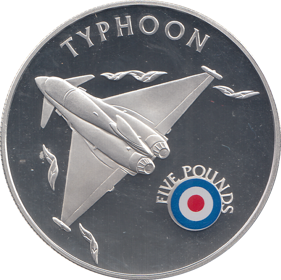 2008 SILVER PROOF £5 TYPHOON