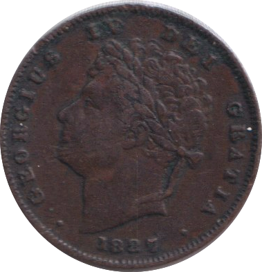1827 THIRD FARTHING ( VF )