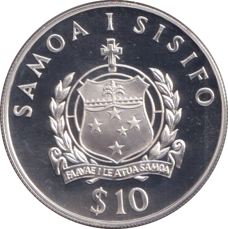 1994 SILVER PROOF TEN DOLLARS SAMOA