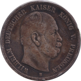 1876 SILVER 5 MARK PRUSSIA GERMANY