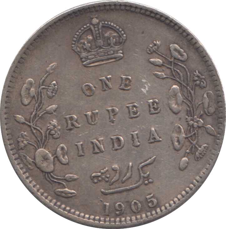 1905 INDIA SILVER RUPEE