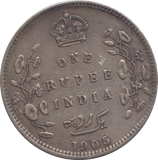 1905 INDIA SILVER RUPEE