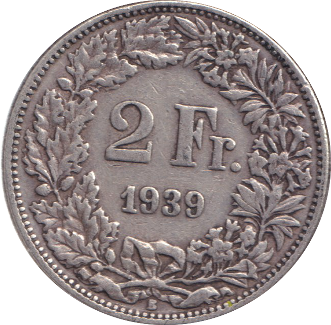 1939 2 FRANC SWITZERLAND
