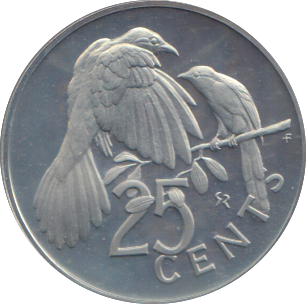 1973 SILVER PROOF 25 CENTS BRITISH VIRGIN ISLANDS